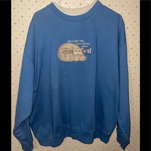 Vintage cat crew neck xxl
